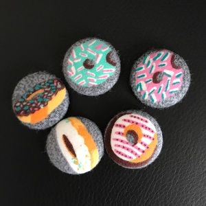 🍩 Donut Fabric Button Earrings